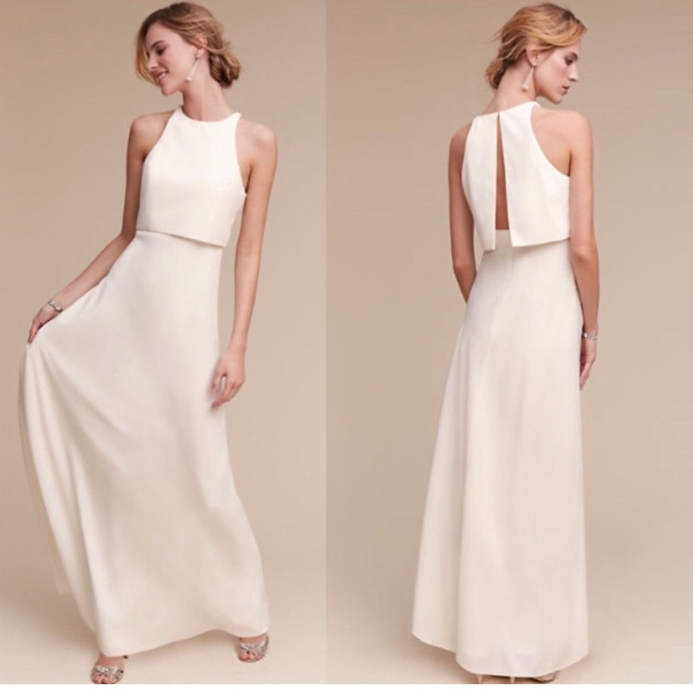 NWT Jill Stuart Iva Crepe Dress Wedding Ivory Sz 6.